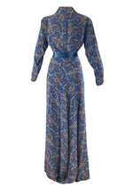 Vintage 1940s Paisley Rayon Robe Gown - NEW!