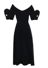 Vintage Early 1950s Black Velvet Cocktail Dress- NEW!