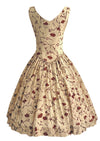 Vintage 1950s Mocha Novelty Dress with Parisienne Faces - New!