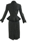 Vintage 1950s Black and Cream Flecked Wool Designer Suit - NEW!