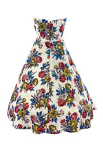 Late 1950s to Early 1960s Rose Bouquet Strapless Dress - NEW!