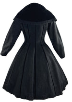 Vintage 1950s Lilli Ann Black Eyelash Wool Princess Coat- New!