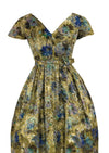 Vintage 1950s Gold Metallic Brocade Designer Cocktail Dress- NEW!