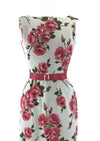 Late 1950s to Early 1960s Pink Roses Cotton Wiggle Dress- New!