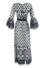 Vintage Late 1960s to 1970s Navy and White Maxi Dress - NEW!