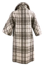 Vintage Late 1950s Lilli Ann Cream and Taupe Plaid Designer Coat - NEW!