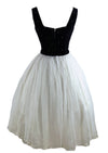 Late 1950s to Early 1960s Black Velvet & White Chiffon Cocktail Dress - NEW!