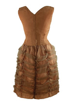 Late 1950s to Early 1960s Copper Ruched Cocktail Dress - NEW!