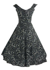 Vintage 1950s Black and Silver Cocktail Dress - New!
