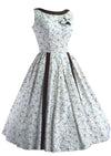 1950s Brown and White Criss Cross Pattern Dress and Bolero- New!