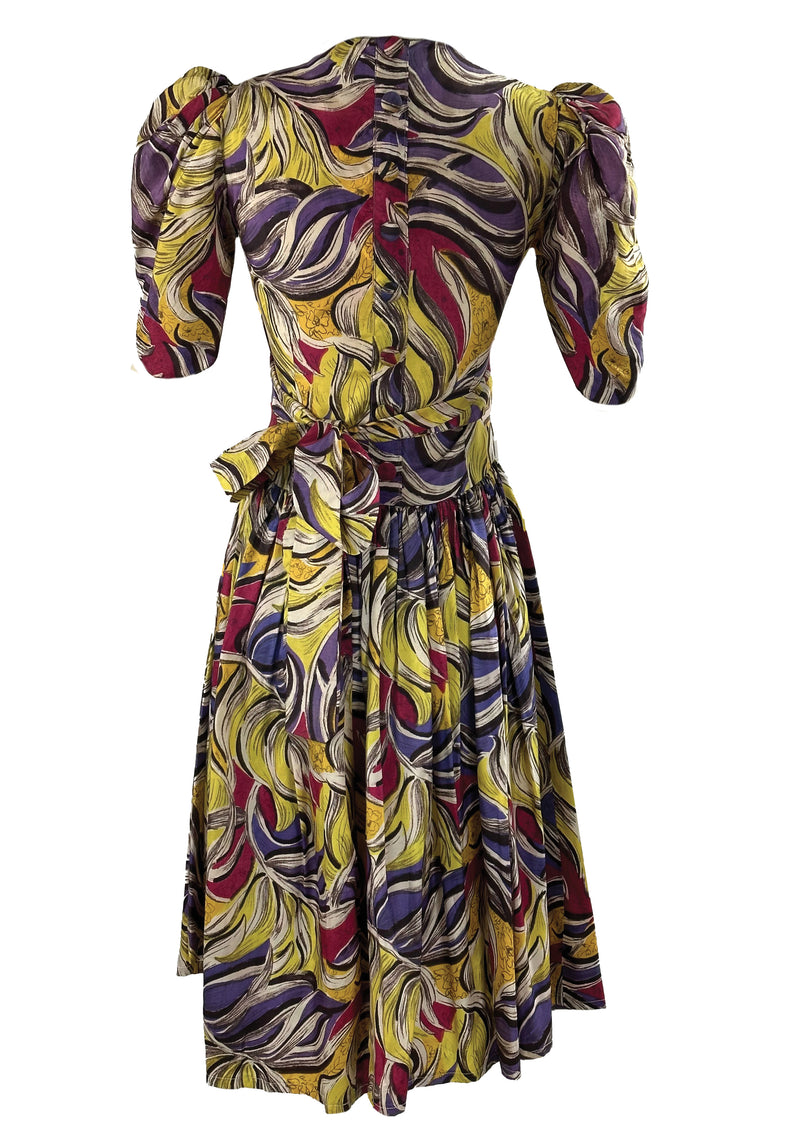 Vintage 1940s Abstract Floral Day Dress - NEW!