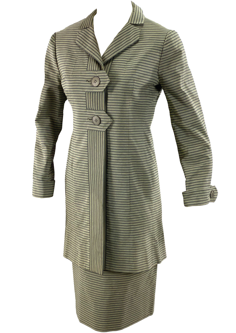 Late 1940s Early 1950s Hollywood Designer Striped Suit - NEW!