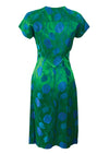 Early 1960s Blue/Green Brocade Dress and Jacket Ensemble- NEW!