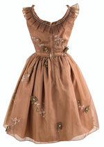 Vintage Late 1950s to Early 1960s Bronze Party Dress - NEW!