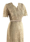 Vintage 1950s Latte Coloured Lace Dress & Coat Ensemble - NEW!