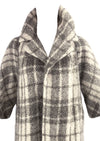Vintage Late 1950s Lilli Ann Cream and Taupe Plaid Designer Coat - NEW!