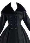 Vintage 1950s Lilli Ann Black Eyelash Wool Princess Coat- New!