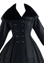 Vintage 1950s Lilli Ann Black Eyelash Wool Princess Coat- New!