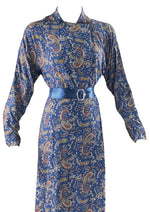 Vintage 1940s Paisley Rayon Robe Gown - NEW!