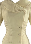Vintage 1950s Cream Wool Crepe Lilli Ann Jacket- NEW!