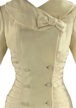 Vintage 1950s Cream Wool Crepe Lilli Ann Jacket- NEW!
