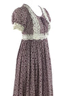 Vintage 1970s Chocolate Brown Maxi Prairie Dress- NEW!
