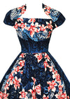 Vintage 1950s Kamehameha Orchid Print Dress - NEW!
