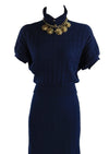 Vintage Late 1930s to Early 1940s  Navy Knit Dress Set - NEW!