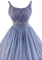 1960s Lavender Blue Chiffon Cocktail Dress - NEW! (ON HOLD)