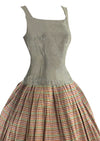 Late 1950s to Early 1960s Colourful Striped Silk Dress- NEW!