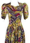 Vintage 1940s Abstract Floral Day Dress - NEW!