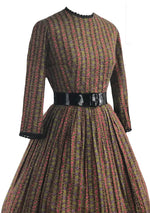 Late 1950s Early 1960s Deadstock Foulard Print Cotton Dress - New!