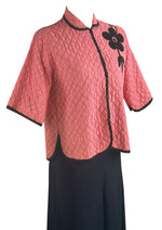 Vintage 1940s Pink and Black Lounge Suit/Pyjamas- NEW!