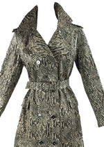 Vintage 1970s Python Print Vinyl Trench Coat - NEW!