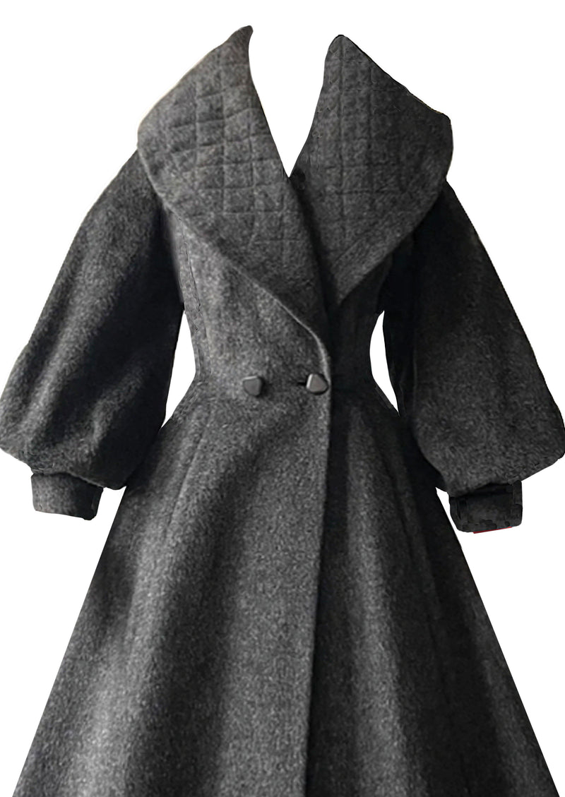 Vintage 1950s Charcoal Grey Lilli Ann Princess Coat- NEW!