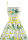 Late 1950s to Early 1960s Yellow Roses Cotton Sundress- NEW!