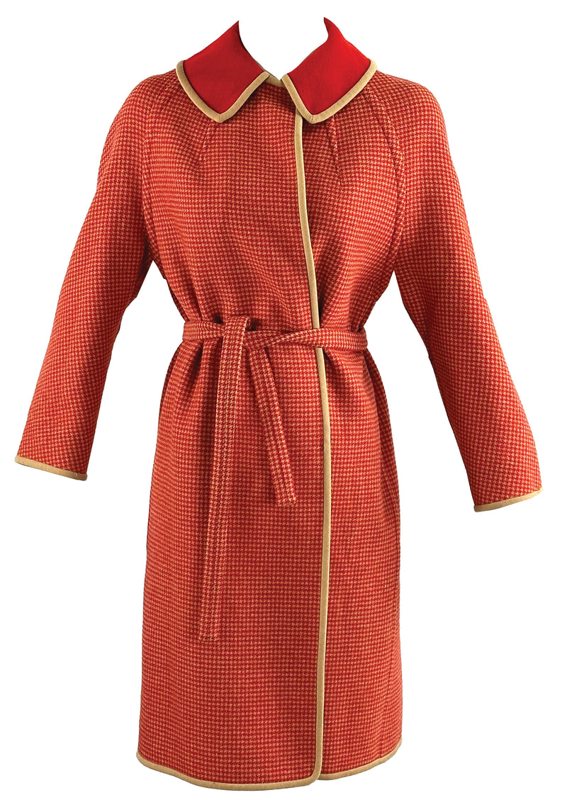 Vintage 1960s Red and Cream Mod Wool Coat - NEW!