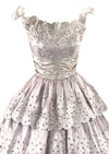 Vintage 1950s Lavender Eyelet Taffeta Party Dress - NEW!