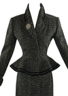 Vintage 1950s Black and Cream Flecked Wool Designer Suit - NEW!