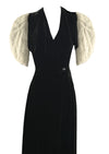 Dramatic 1930s Black Velvet Evening Coat - NEW!