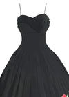 Late 1950s Black Cotton Sundress with Red Roses Border- NEW!
