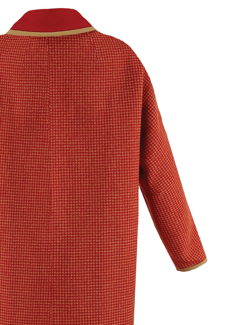 Vintage 1960s Red and Cream Mod Wool Coat - NEW!