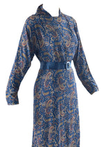Vintage 1940s Paisley Rayon Robe Gown - NEW!