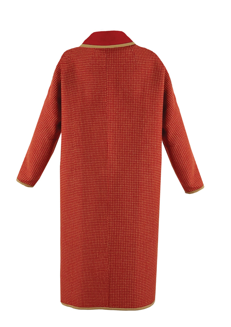 Vintage 1960s Red and Cream Mod Wool Coat - NEW!
