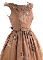 Vintage Late 1950s to Early 1960s Bronze Party Dress - NEW!