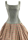 Late 1950s to Early 1960s Colourful Striped Silk Dress- NEW!