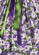 Gorgeous 1950's Lilac Floral Gerbera Print Cotton Dress - New!