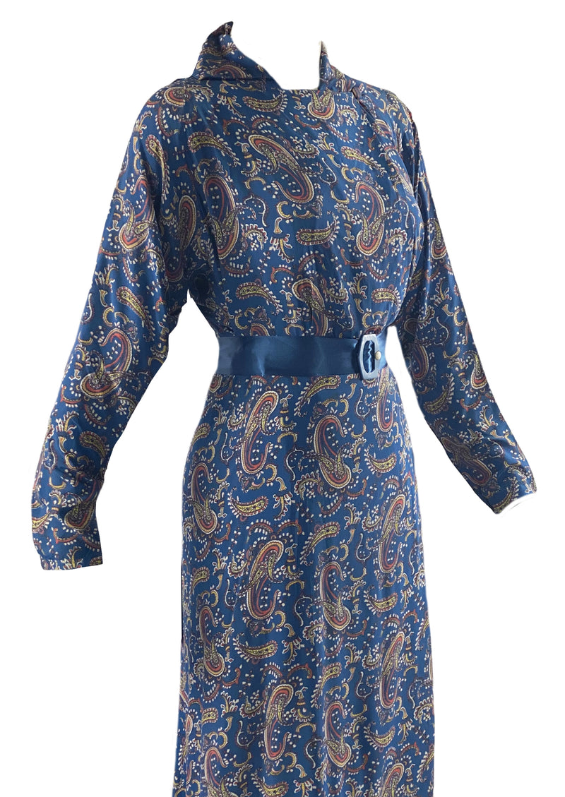 Vintage 1940s Paisley Rayon Robe Gown - NEW!