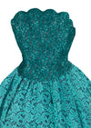 Copy of Early 1980s Mike Benet Formal Turquoise Lace Gown - NEW!