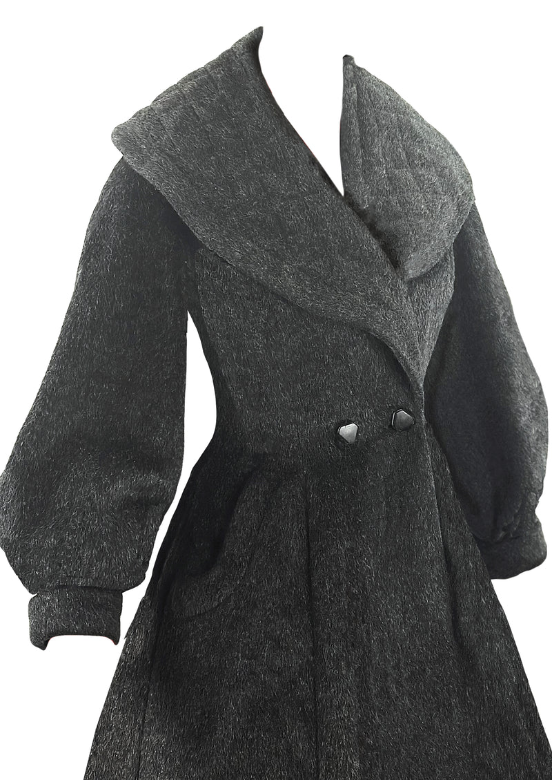Vintage 1950s Charcoal Grey Lilli Ann Princess Coat- NEW!
